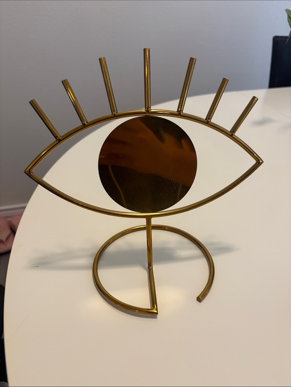 Gold Eye-Shaped Metal Decor